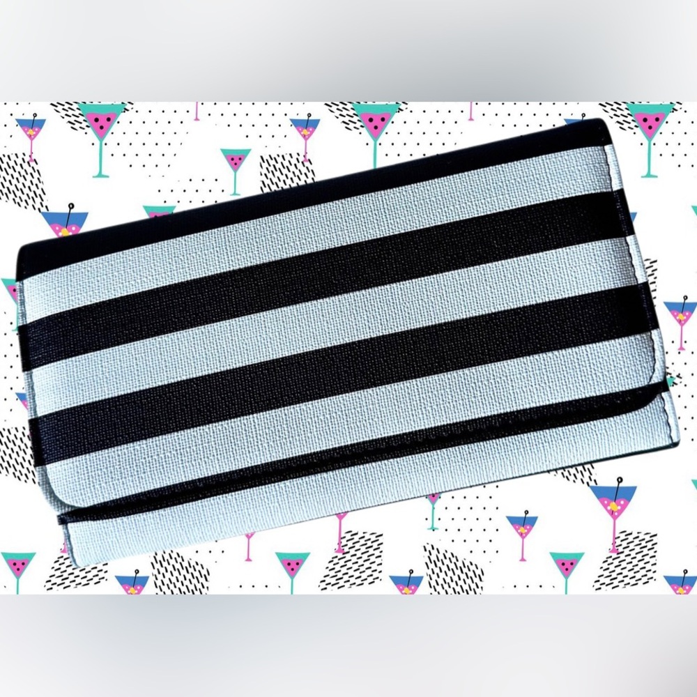 KUT from the Kloth Black & White Striped Slim Long Wallet NWOT